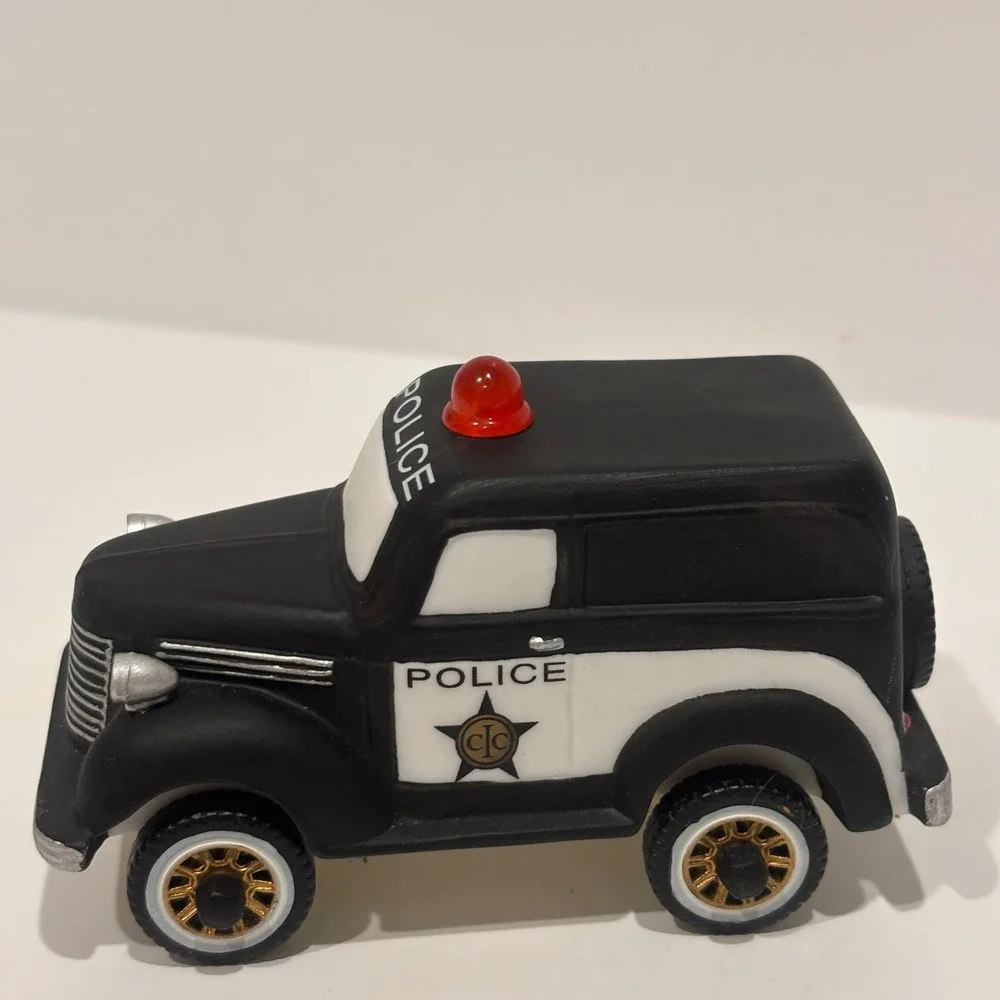 Department 56 Snow Village Police Car CIC 56 Black White Vintage Accessory